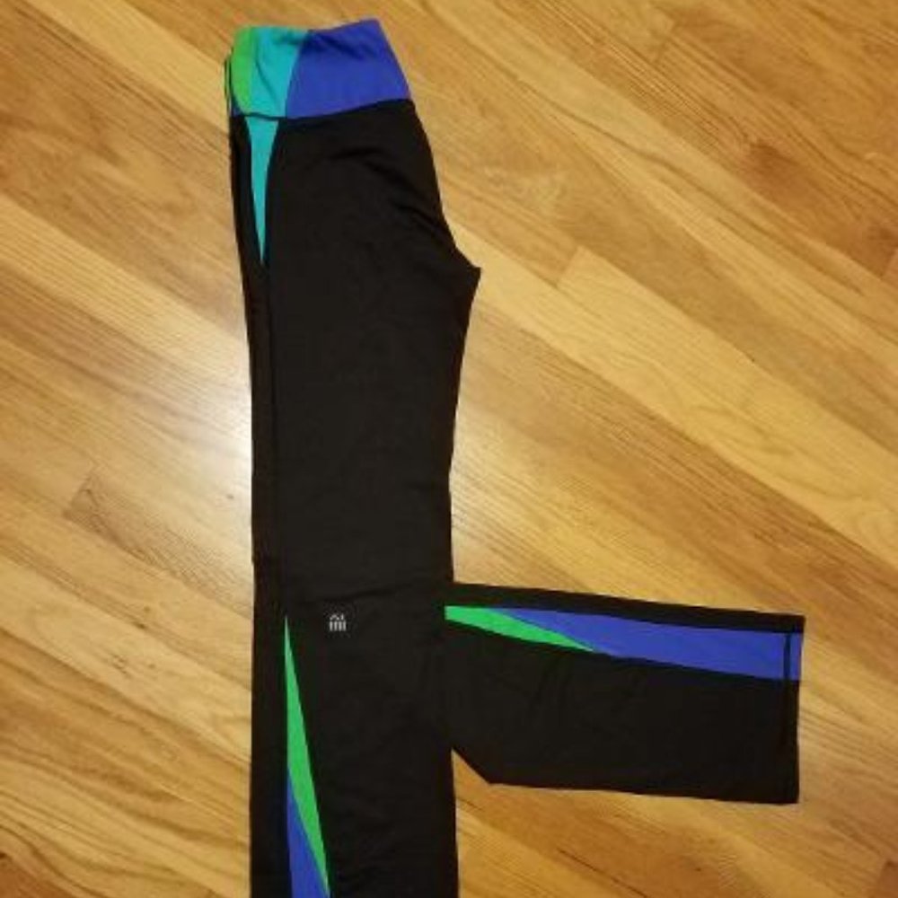 Victoria's Secret sport pants size small. color is black with green and blue